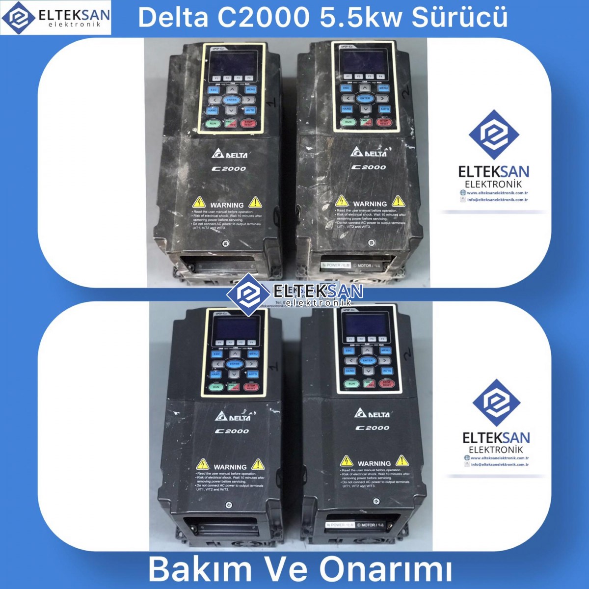 Elteksan -Delta C2000 VFD055C43A 5.5KW Motor Sürücü Tamiri