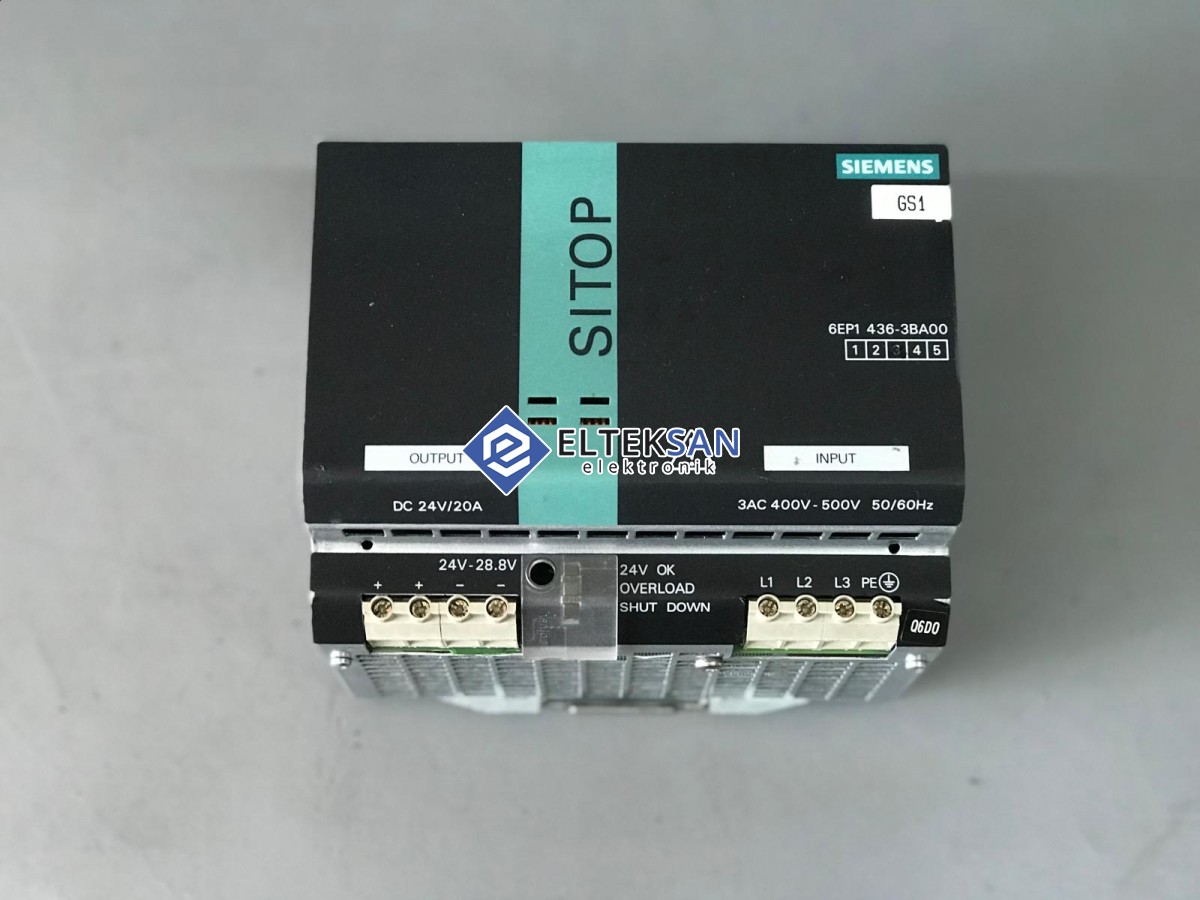 Elteksan -SİEMENS 6EP1436-3BA00 SITOP POWER 20 POWER SUPPLY TAMİRİ