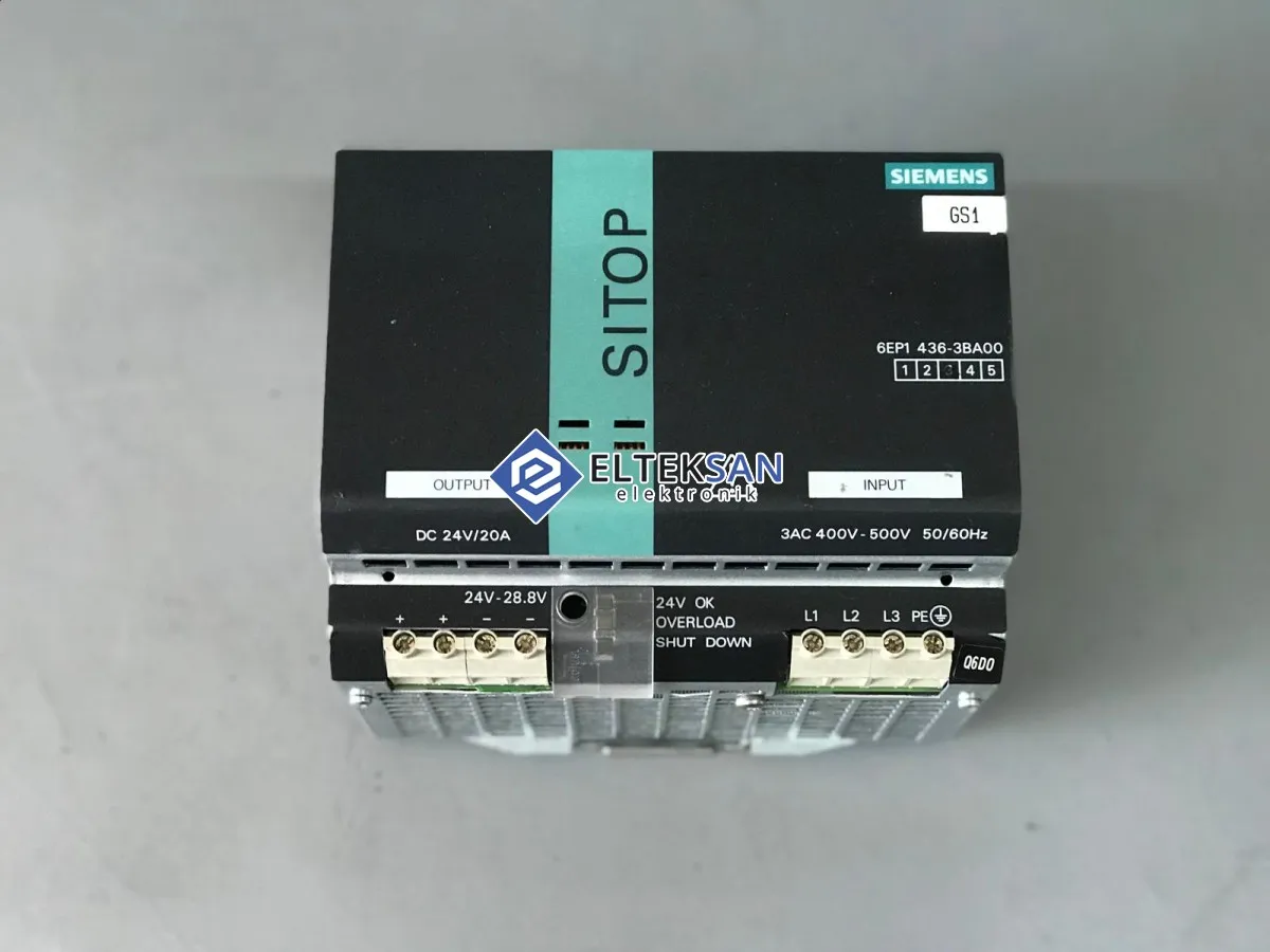 Elteksan - SİEMENS 6EP1436-3BA00 SITOP POWER 20 POWER SUPPLY TAMİRİ